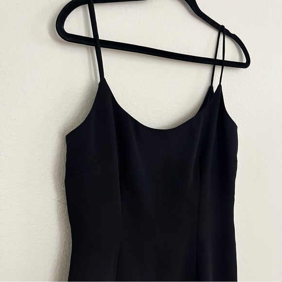 Maggy London Petite Black Mini Dress | Silk Blend Classic LBD Minimal Chic - Picture 4 of 11